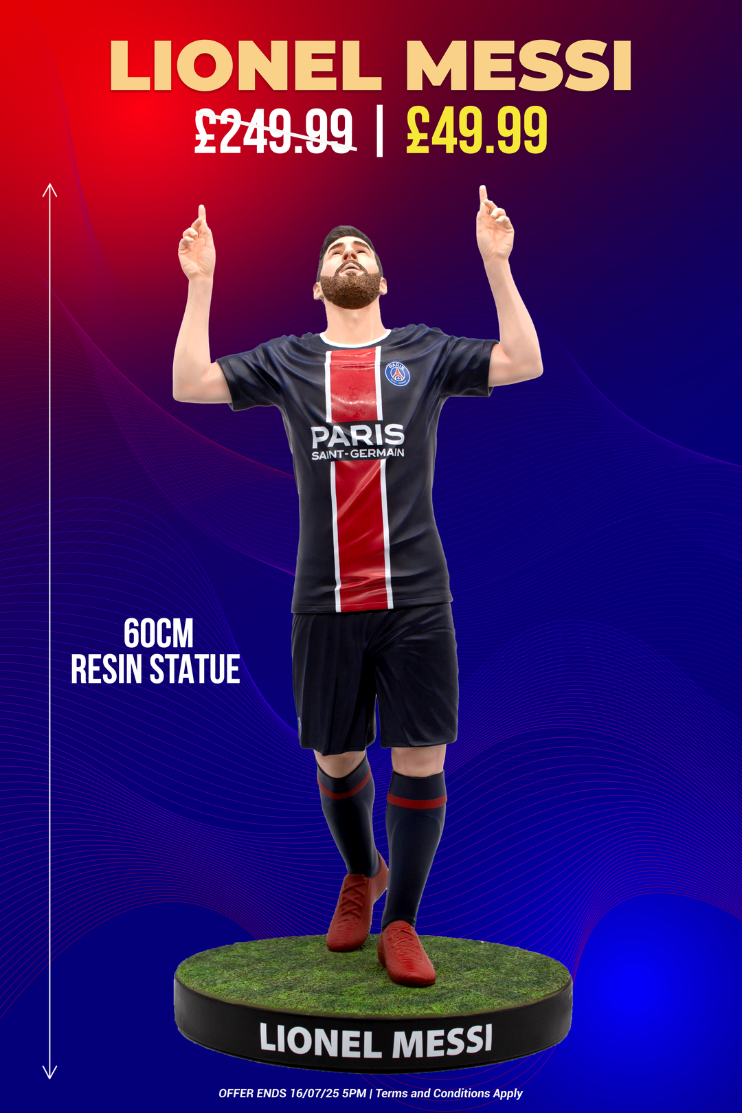 Lionel Messi - Official PSG - Football's Finest 60cm Resin Statue