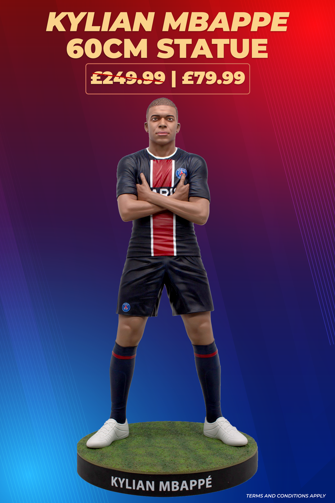 Kylian Mbappe - Official PSG - Football's Finest 60cm Resin Statue