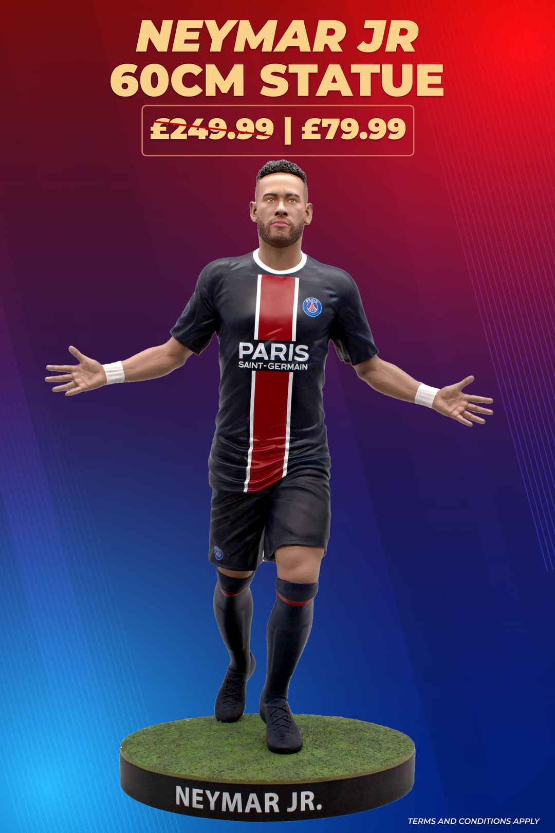 Neymar Jr - Official PSG - Football's Finest 60cm Resin Statue